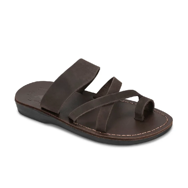 Pastel Styles The Good Shepherd - Leather Toe Loop Sandal | Brown Nubuck