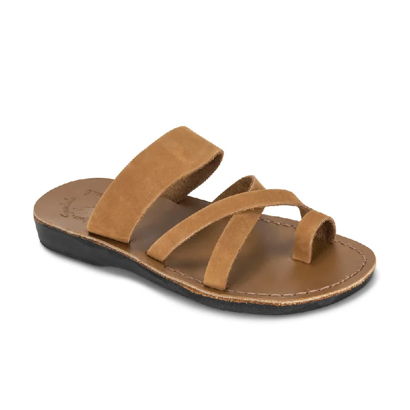 Water-Resistant Shoes Sale The Good Shepherd - Leather Toe Loop Sandal | Tan Nubuck