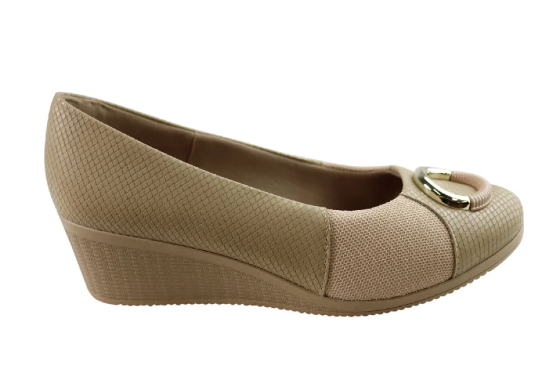 Stylish Shoe Discounts Usaflex Neva Womens Comfortable Leather Wedge Shoes Made In Brazil