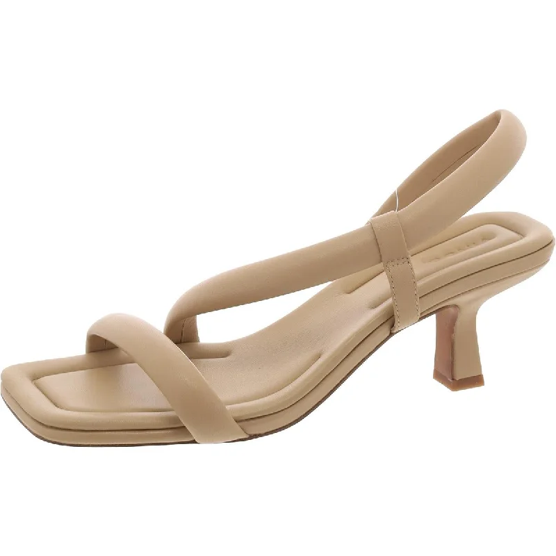 End Of Season Clearance Vince Womens Faux Leather Square Toe Slingback Sandals