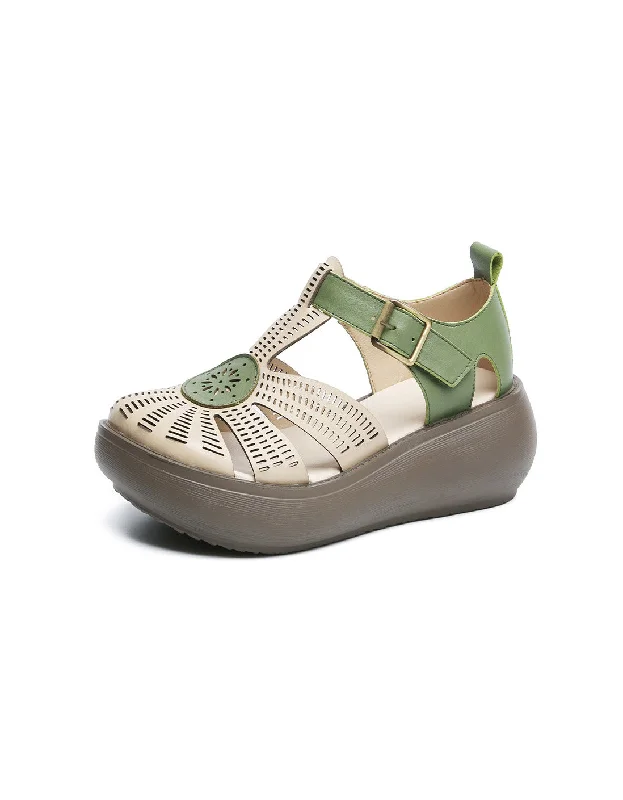 Comfort Meets Fashion Women's Handmade Cut-out Wedge Sandals