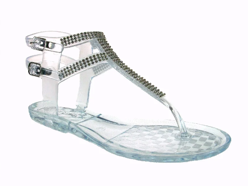 Sleek Style Discounts Women's Jelly Rhinestone T-Strap Sandals Joanie-02