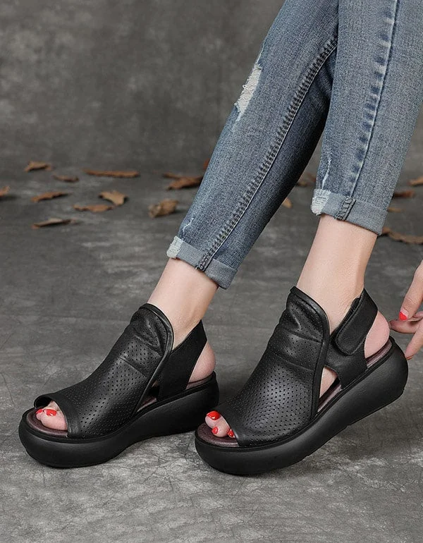 Exclusive Discounts Women's Retro Hollow Wedge Sandals Slingback