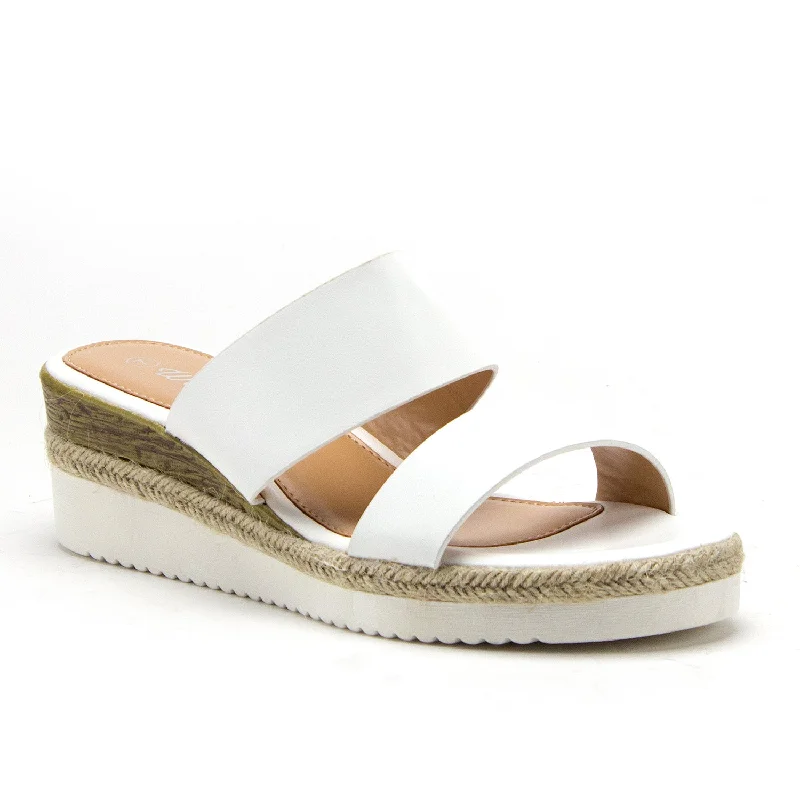 New In This Season Women's Wanda-5 Stacked Flatform Espadrilles Open Toe Slides Wedged Sandals