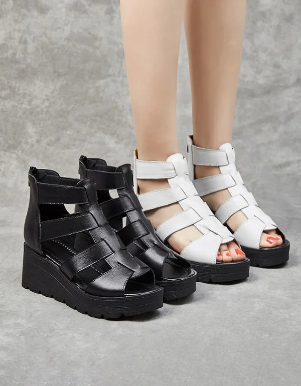 Hurry Before It's Gone Women's Straps Rome Retro Wedge Sandals