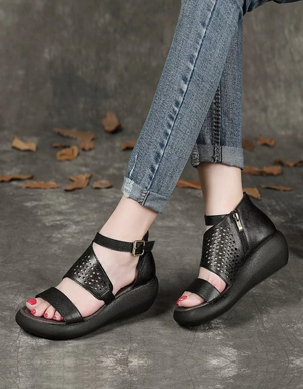 Shop The Hottest Deals Women's Summer Wedge Ankle Strap Sandals