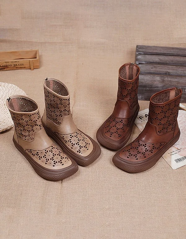 Stylish Statements Women's Summer Handmade Retro Leather Boots