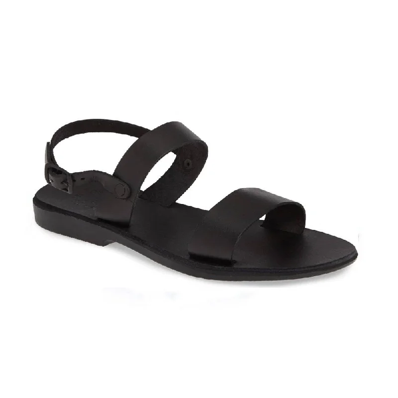 Casual Chic Ziv - Leather Double Strap Sandal | Black